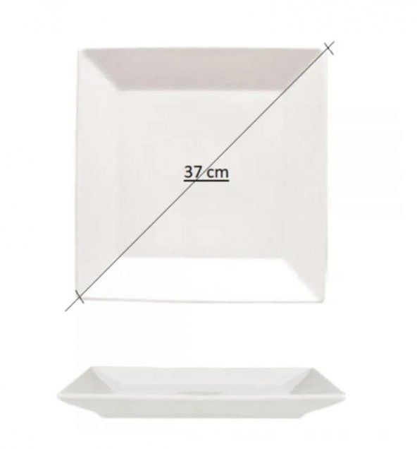 Güral Porselen 34cm Düz Tabak Krem GBSMER34DU - Resim 3