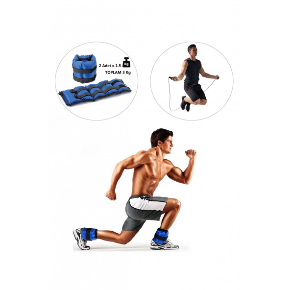 Spor Byfit 1.5 Kg x 2 Adet El veya Ayak Bileği Ağırlığı  Atlama ipi HEDİYELİ ürün görseli 1