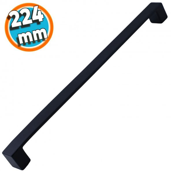 Mobilya Mutfak Banyo Dolabı Çekmece Dolap Kapak Kulpu Kulbu Siyah 224 mm Metal Kulp ürün görseli 1