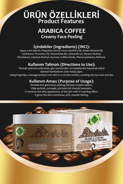 Arabica Coffee Creamy Face Peeling 100 ML - Resim 2