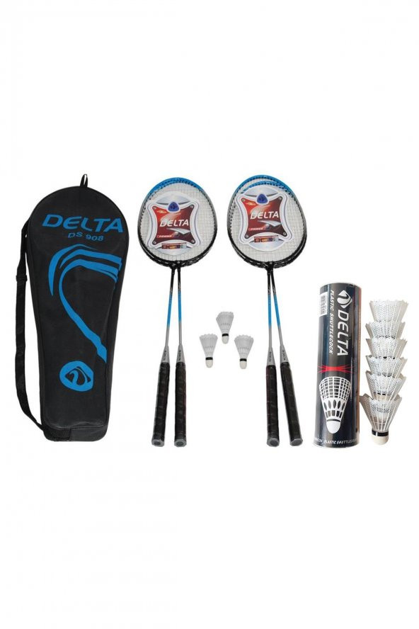 Delta 4 Adet Badminton Raketi + Badminton Çantası + 9 Adet Badminton Topu Seti ürün görseli 1