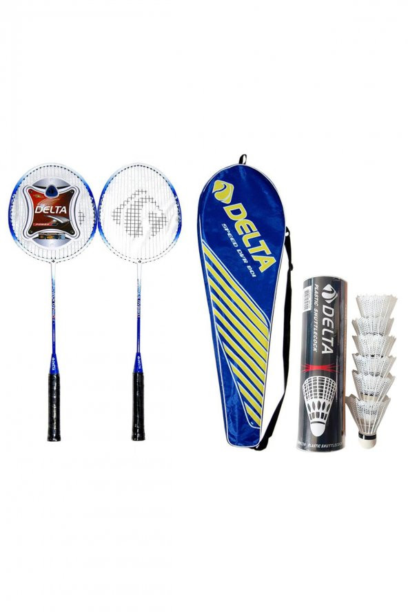 Delta 2 Adet Deluxe Tek Parça Badminton Raketi + Badminton Çantası + 6 Adet Badminton Topu Seti ürün görseli 1