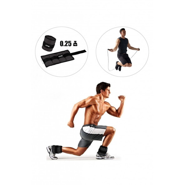 Spor Byfit 0.25 Kg x 2 Adet Siyah El veya Ayak Bileği Ağırlığı  Atlama ipi HEDİYELİ ürün görseli 1