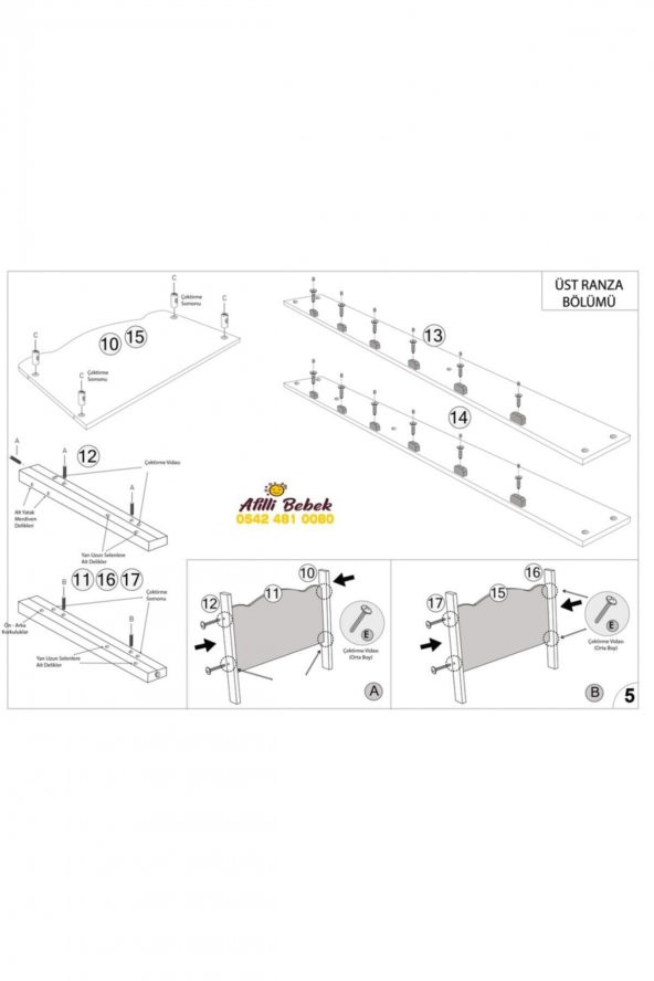 Afilli Afilli Ranza Ikili Ayrılabilen Mdf Profilli 90x190 Sonomo - Resim 5