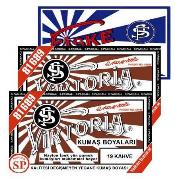 Viktoria Kumaş Boyası 19 Kahve Rengi 2Pk+Fiske Sabitleme 1Pk ürün görseli 1