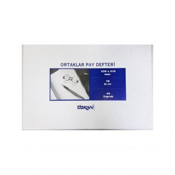 Özkan Ortaklar Pay Defteri Karton Kapak 40 Yaprak 22x31 cm ürün görseli 1