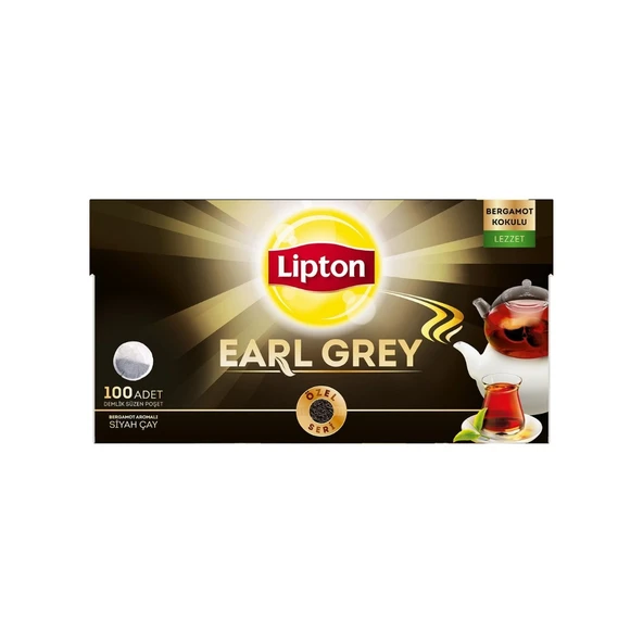 Lipton Earl Grey Demlik Poşet Çay Bergamotlu 3.2 G X 100 Adet X 6 Paket ürün görseli 1