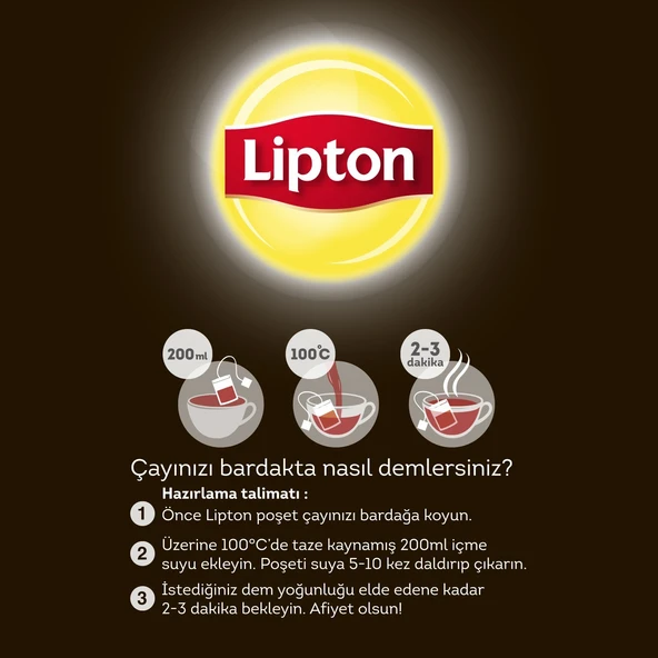 Lipton Earl Grey Bardak Poşet Cay 100lü X 2 Adet - Resim 3