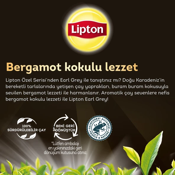 Lipton Earl Grey Bardak Poşet Cay 100lü X 2 Adet - Resim 4