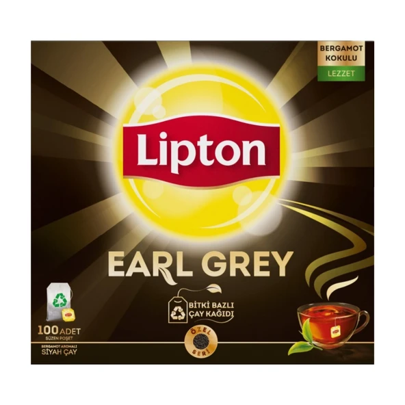 Lipton Earl Grey Bardak Poşet Çay 100lü X 3 Adet ürün görseli 1