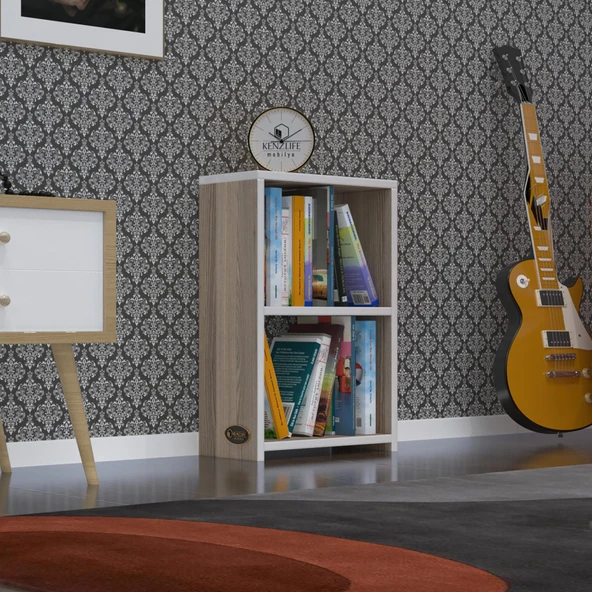 Kenzlife kitaplık süper ga 060*40*19 crd 2 katlı tek bölme ofis mutfak banyo dolabı arkalıksız ürün görseli 1