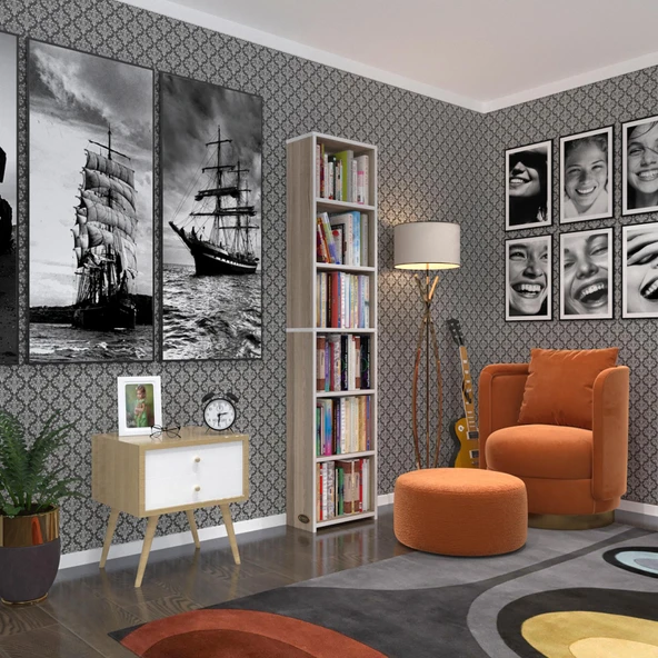 Kenzlife kitaplık süper ga 180*40*19 crd 6 katlı tek bölme çift bölme opsiyonlu ofis mutfak banyo dolabı arkalıksız ürün görseli 1