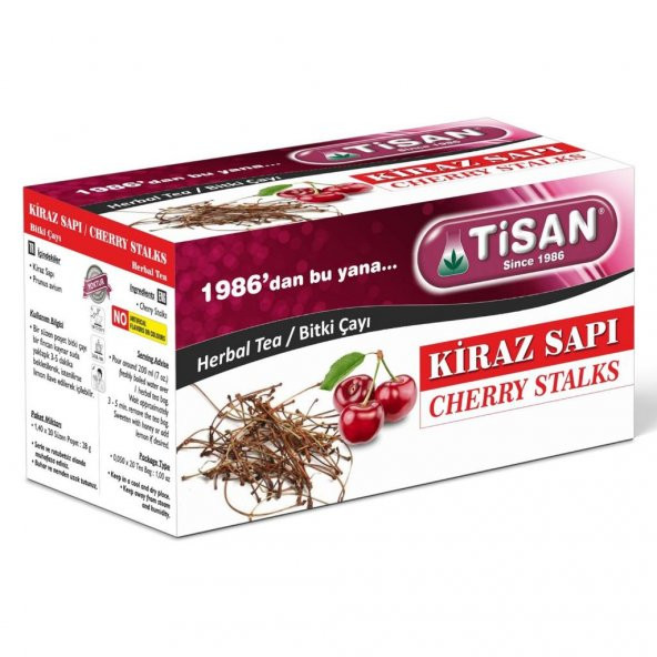Tisan Kiraz Sapı Çayı 20'li Süzen Poşet ürün görseli 1