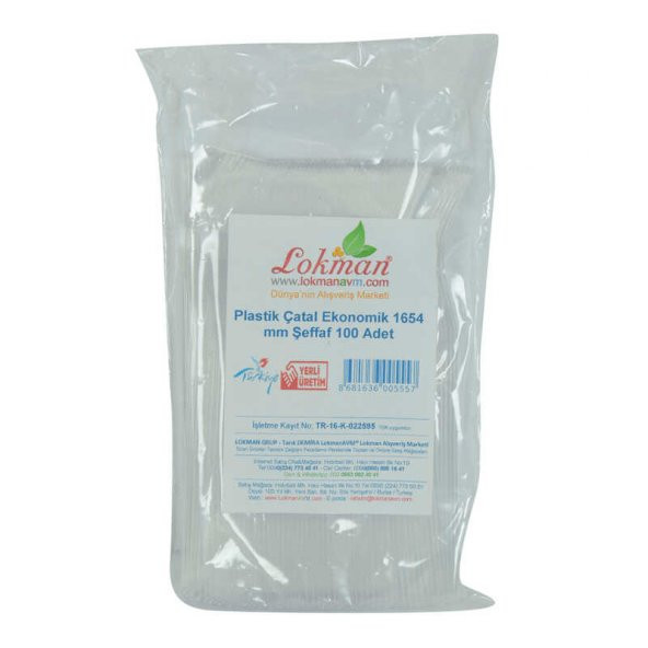 Plastik Çatal Ekonomik 1654 mm Şeffaf 100 Adet 1 Paket ürün görseli 1