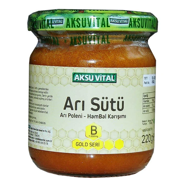 Arı Sütü Polen Bal Karışımı B 7.000 Mg Gold Seri 220 Gr ürün görseli 1