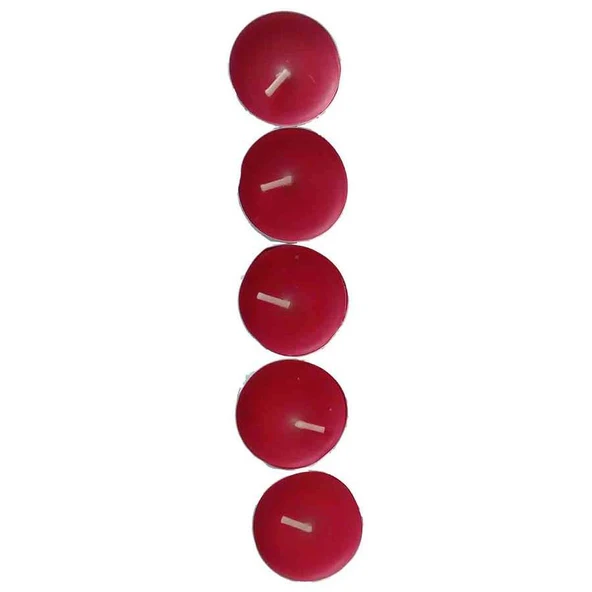 Tea Lights Kırmızı Mum 5 li 1 Paket - Resim 3