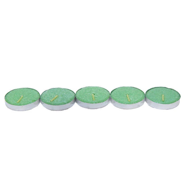 Tea Lights Yeşil Mum 5 li 1 Paket - Resim 2