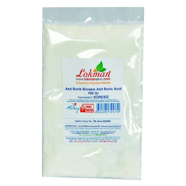 Asit Borik Borasis Asit Boric Acid 100 Gr Paket - Resim 2