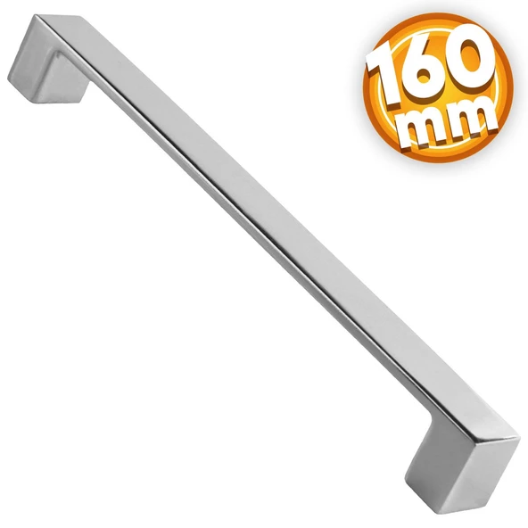 Bihter Düz Krom (160 MM - 16.0 CM) Mobilya Mutfak Dolabı Çekmece Dolap Kulpu Kulbu Metal Kulpları ürün görseli 1