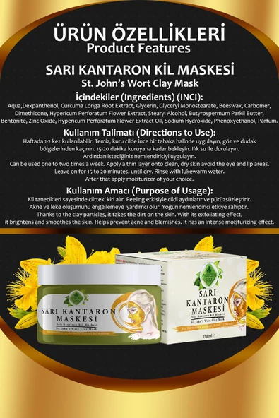 Sarı Kantaron Kil Maskesi 150 ML - Resim 2
