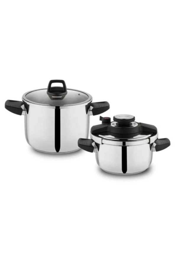 Schafer Compact 4 lt + 6.5 lt Düdüklü Tencere Seti ürün görseli 1