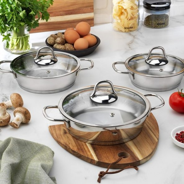 Schafer Eva Çelik Sahan Seti-6 Prç.-Inox ürün görseli 1