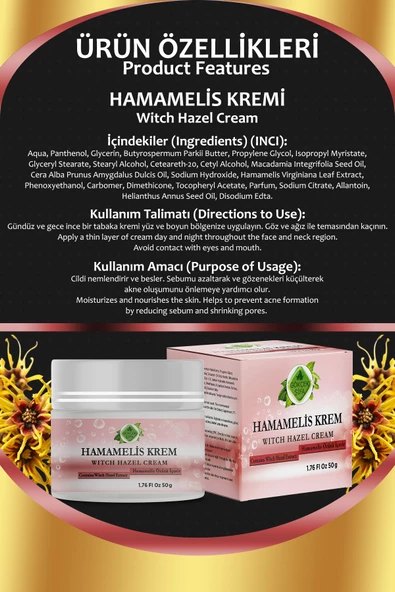 Hamamelis Krem 50 gr - Resim 2
