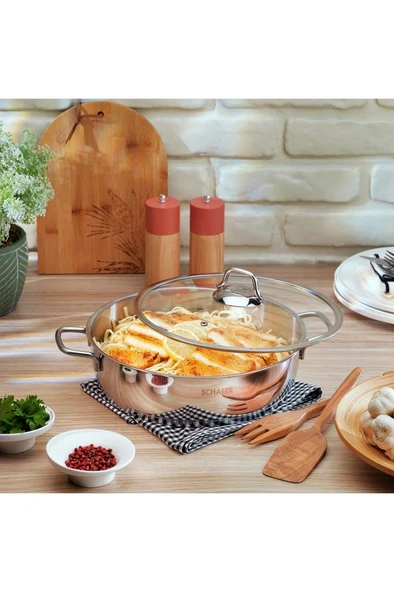 Held Çelik Basık Tencere 28 Cm 2 Parça-Inox ürün görseli 1