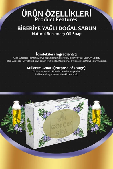 Biberiye Yağlı Doğal Sabun 100 gr - Resim 2