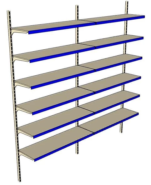 6 Katlı 2'li Duvara Monte - Standart Market Rafı  Turuncu 30x95 cm ürün görseli 1