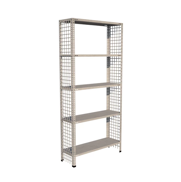 5 Katlı Galvaniz Tel Kafes Çelik Raf - Dekoratif Raf  43x75 cm 200 cm ürün görseli 1