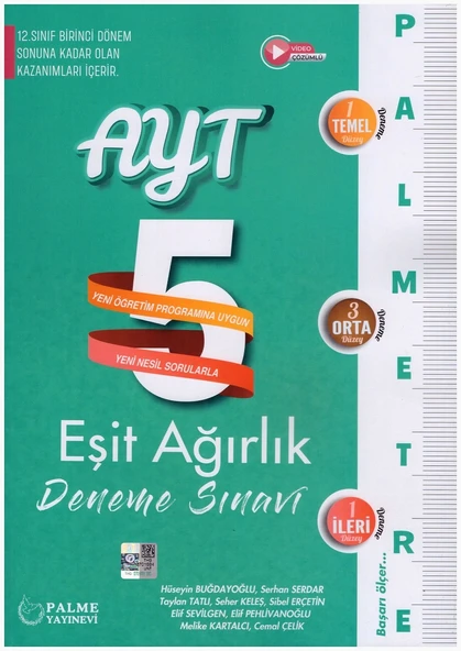 PALME AYT PALMETRE 1. DÖNEM EŞİT AĞIRLIK 5 DENEME ürün görseli 1