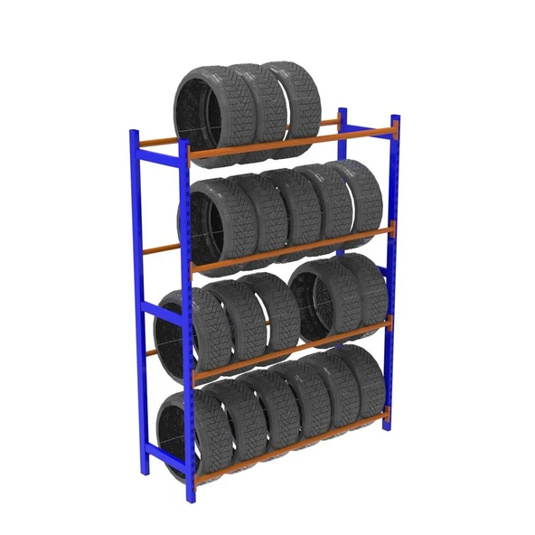 4 Katlı Lastik İstifleme Rafı   40x90 cm 200 cm ürün görseli 1