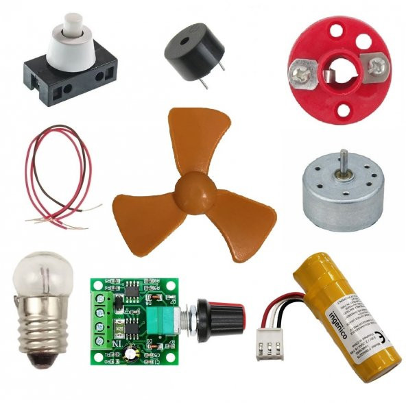 Hız, Parlaklık ve Ses Şiddeti Ayarlı Motor Lamba Buzzer Öğrenci Deney Seti ürün görseli 1