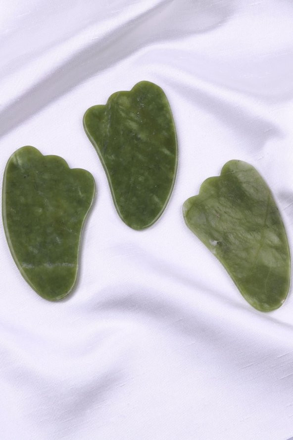 Yeşim Doğal Taş Gua Sha Yüz Masaj Taşı ürün görseli 1