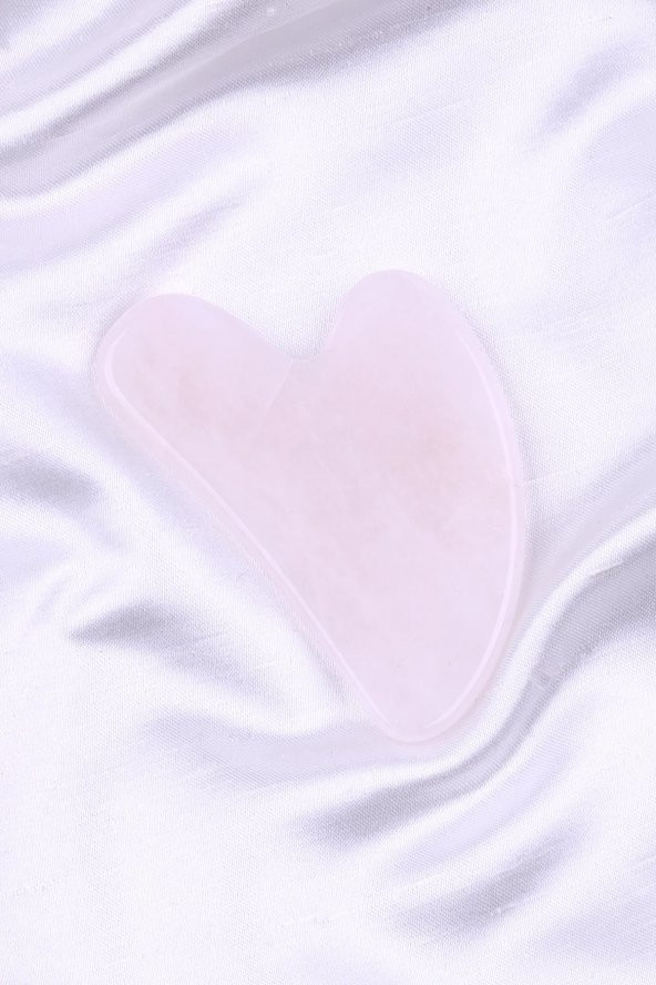 Pembe Kuvars Doğal Taş Gua Sha Yüz Masaj Taşı ürün görseli 1