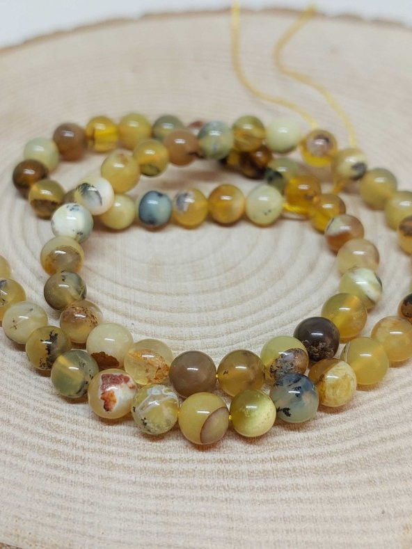 Sarı Alacalı Opal Taşı Dizi 5-6mm Aralığı ürün görseli 1