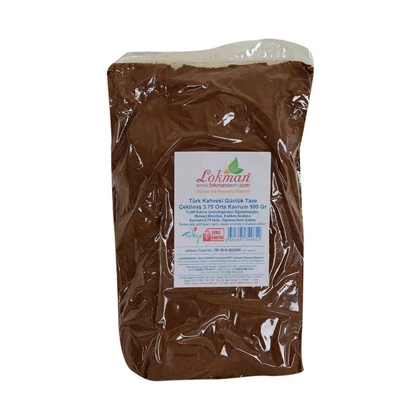 Türk Kahvesi Günlük Taze Çekilmiş 3.75 Orta Kavrum 500 Gr Paket ürün görseli 1