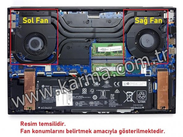 Hp Omen 15-EN1012NT 434M4EA Notebook GPU Fan / Ver.4 (Sol - 12V) ürün görseli 1