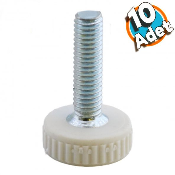 Bingo Rotil Ayak M6 Civatalı mm Beyaz Profil Yükseltme Ayağı 2.5 cm (10 ADET) ürün görseli 1