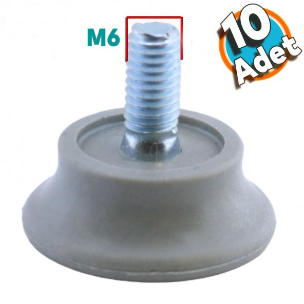 Bingo Rotil Ayak M6 Civatalı mm Gri Profil Yükseltme Ayağı 2.5 cm (10 ADET) ürün görseli 1