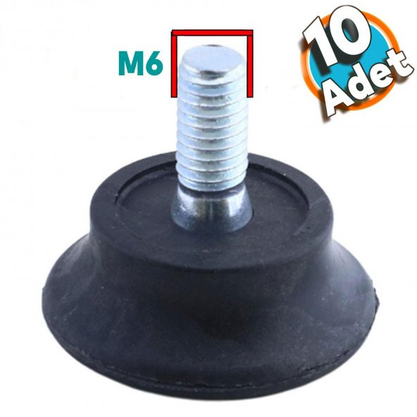 Bingo Rotil Ayak M6 Civatalı 6 mm Siyah Profil Yükseltme Ayağı 2.5 cm (10 ADET) ürün görseli 1