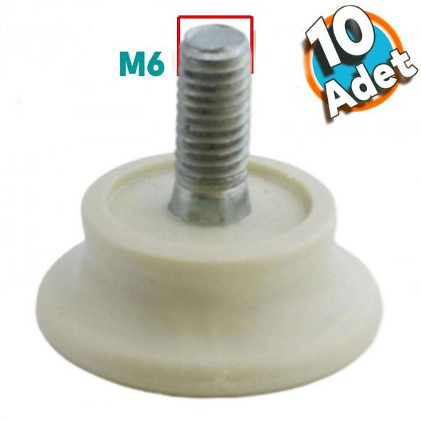Bingo Rotil Ayak M6 Civatalı mm Krem Profil Yüksletme Ayağı 2.5 cm (10 ADET) ürün görseli 1