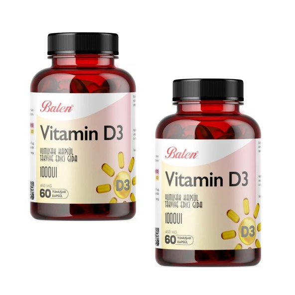 Balen Vitamin D3 450 Mg 60 Yumuşak Kapsül x 2 Adet ürün görseli 1