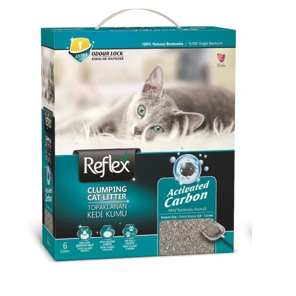 Reflex Aktif Karbonlu Topaklanan Kedi Kumu 6 Lt ürün görseli 1