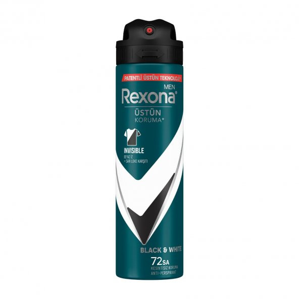 Rexona Men Deodorant 150ml Black & White Invisible Üstün Koruma ürün görseli 1