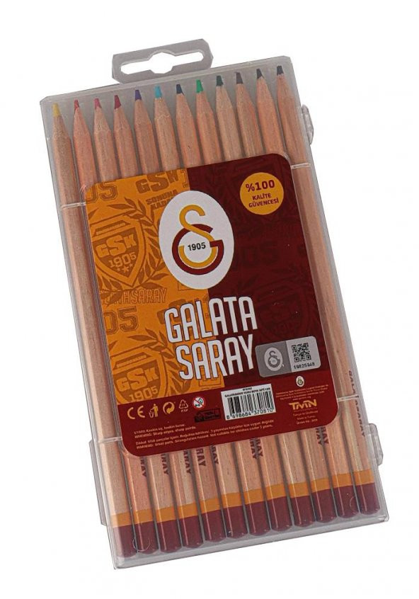 Kuru Boya 12 li Uzun Lisanslı Orjinal 1 Paket 12 Renk Kuruboya Galatasaray Taraftar Kuru Boya ürün görseli 1