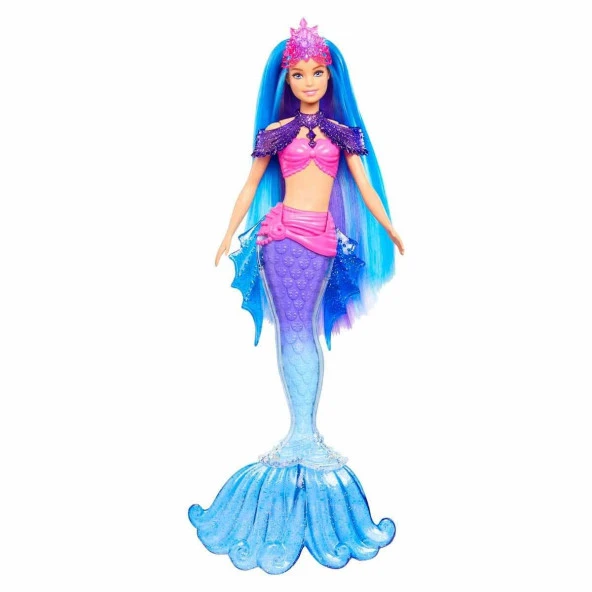 Barbie Malibu Deniz Kızı Bebeği Hayvan Figürleri Değiştirilebilir Yüzgeçler Saç Fırçası ve Aksesuarlar ürün görseli 1