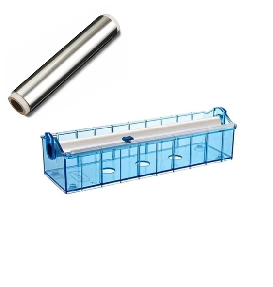 Geseus Sanayi Tip Uzun Metraj Alüminyum Folyo30X110Mt 14Mikron+Folyoluk Kesim Aparatlı ürün görseli 1