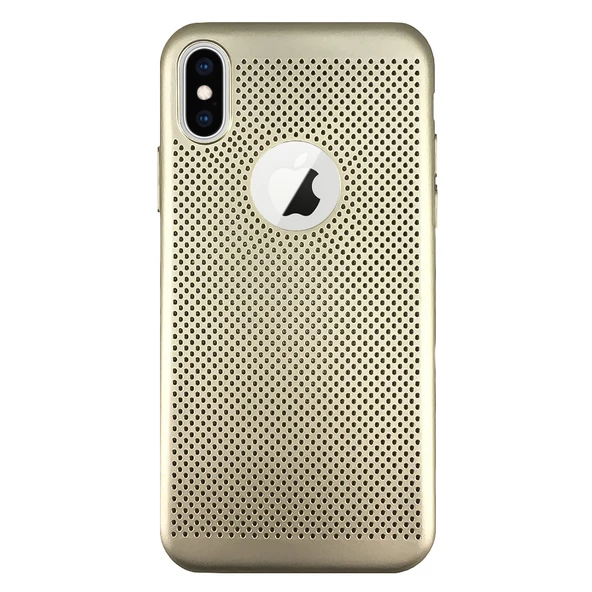 FitCase iPhone X / XS Kılıf Point Sert Arka Kapak Gold ürün görseli 1